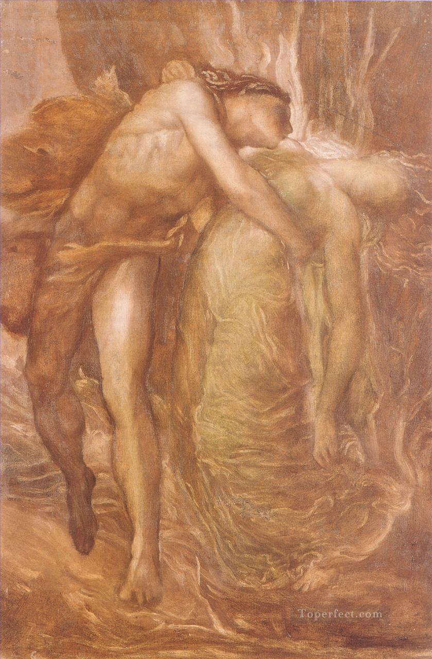 オルフェウスとエウリュディケの象徴主義者ジョージ・フレデリック・ワッツ油絵